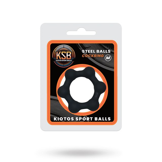 KSB Silicone Cockring With 6 Steel Balls Medium
