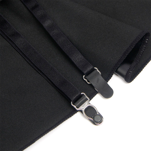 Lace Zipper Leather Dress Black