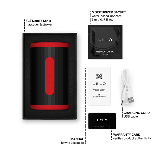 LELO F2S Double Sonic Masturbator Red