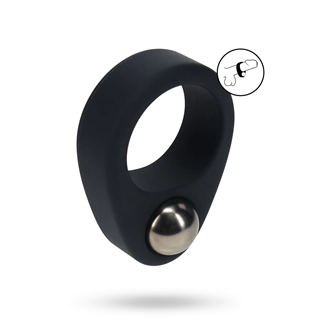 Liquid Silicone Single Weighted Ball Cockring - Black