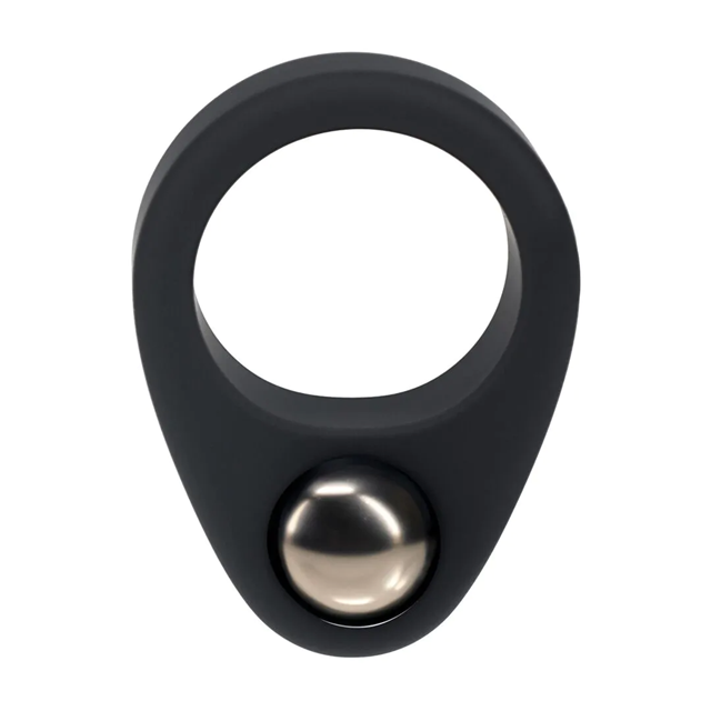 Liquid Silicone Single Weighted Ball Cockring - Black