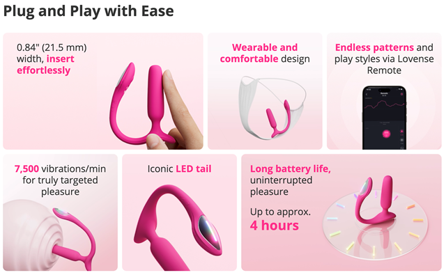 Lovense – Lush Anal Vibrator – Pink