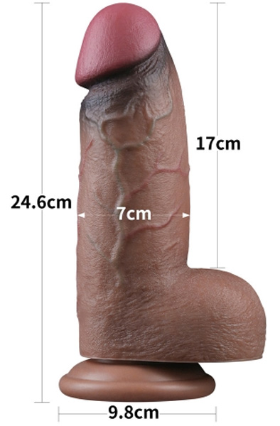 Dual Layered Silicone Cock XXL 24,5 cm