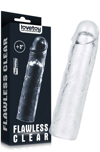 Flawless Clear Penis Sleeve 19 cm
