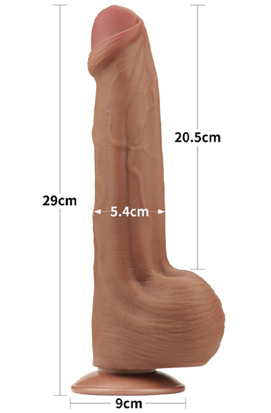 Sliding Skin Dual Layer Dildo Brown 29 cm
