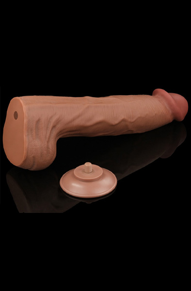 Sliding Skin Dual Layer Dildo Brown 36 cm