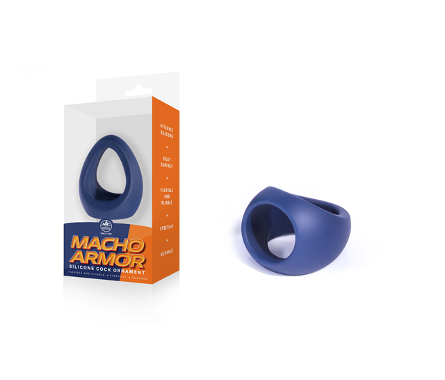 Macho Armor Silicone Cock Ring Blue
