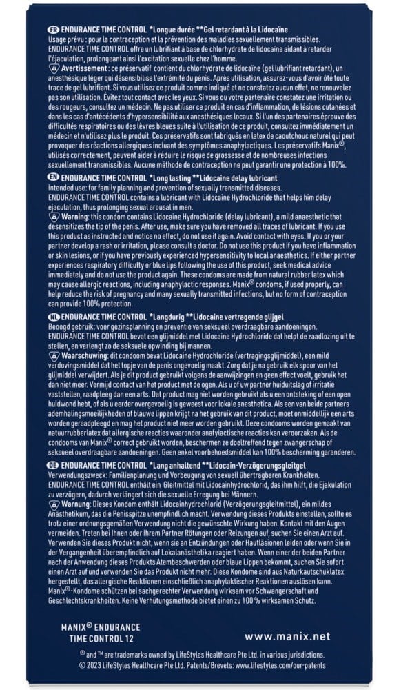 Manix Endurance Time Control Condoms