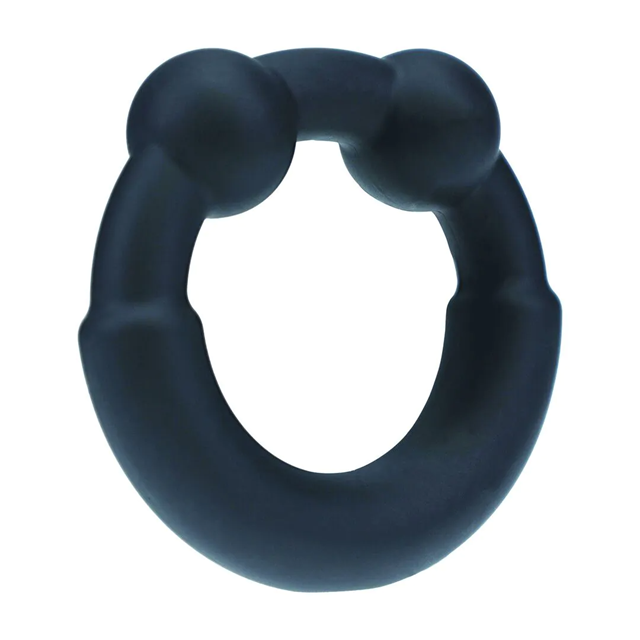 Metal and Silicone Cockring - Black
