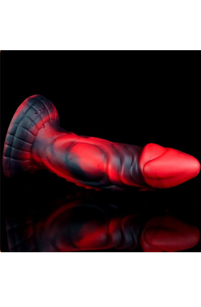 Monster Dildo Squax Black-Red 18 cm