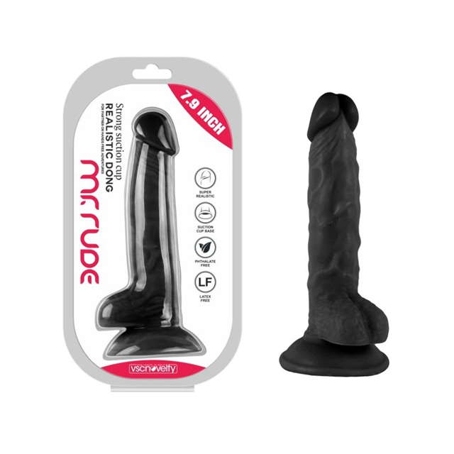 Mr. Rude Realistic Penis Black 17,8 cm