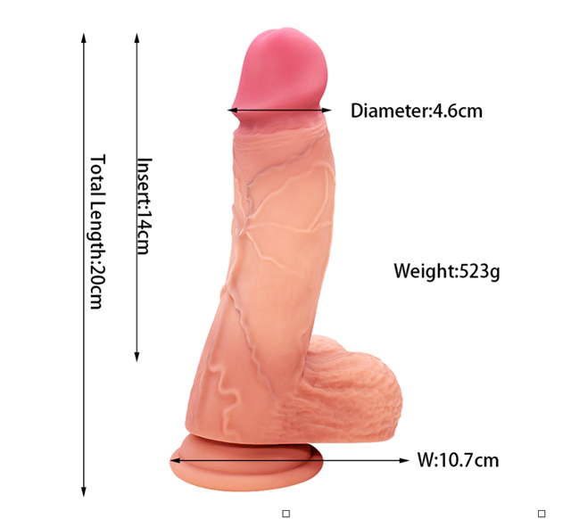 NaturalFeel Silicone Dildo With Balls 20 cm