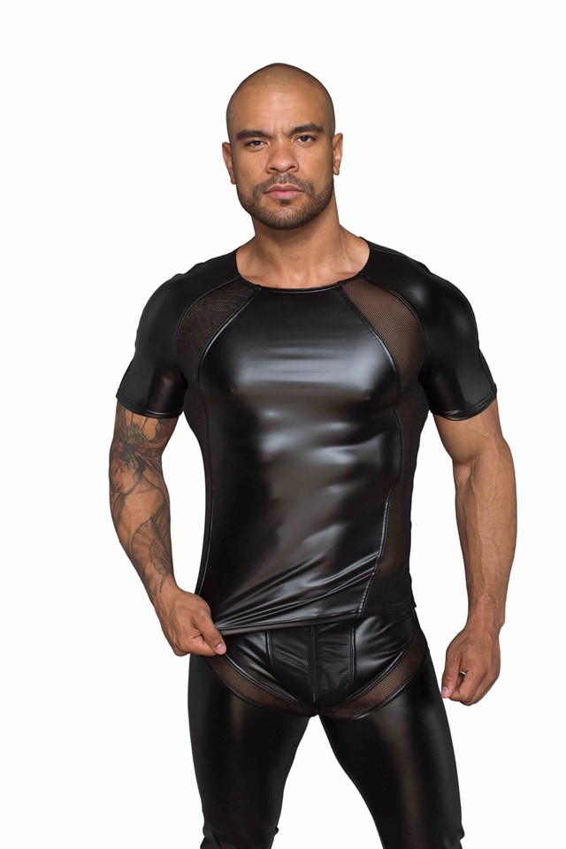 H056 T-shirt Powerwetlook With 3D Net Inserts