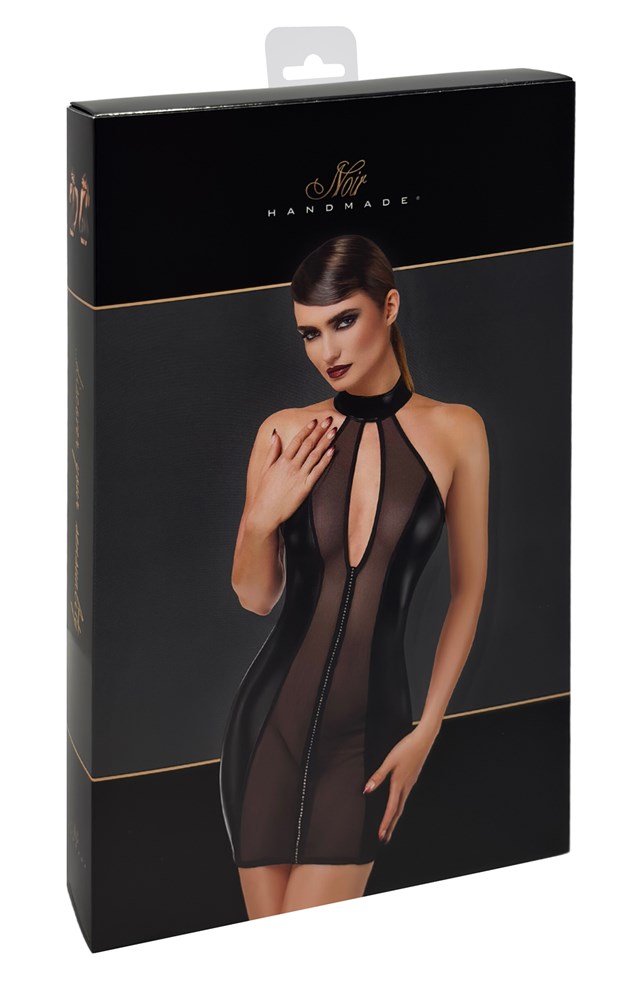 F370 Luxuria Crystal Sheer Mini Dress