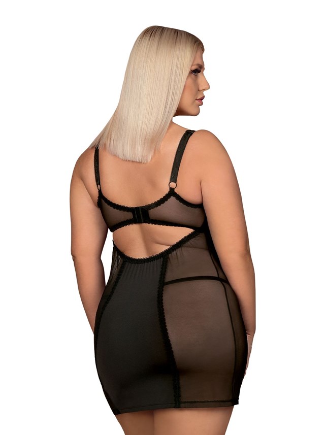 AMALLIE - musta CHEMISE & stringit