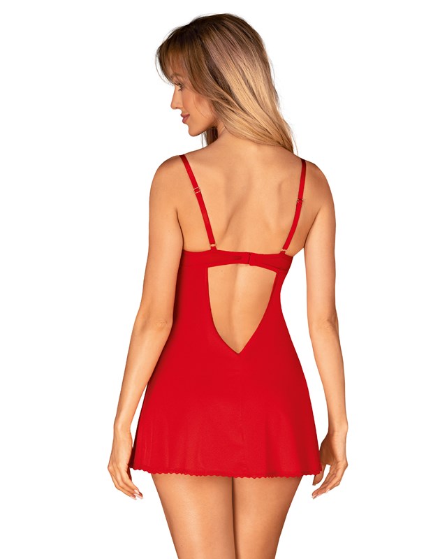 Ingridia Chemise & Thong Red