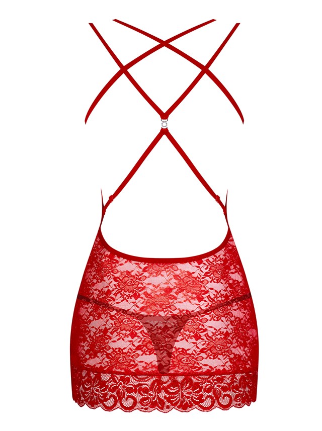 860 - punainen chemise & Stringit