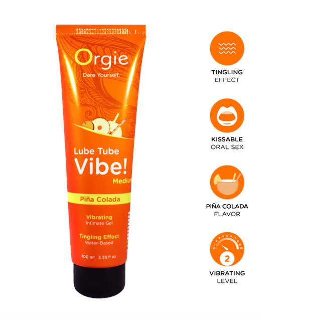 Orgie Lube Tube Vibe! - Medium - Piña Colada - 100 ml