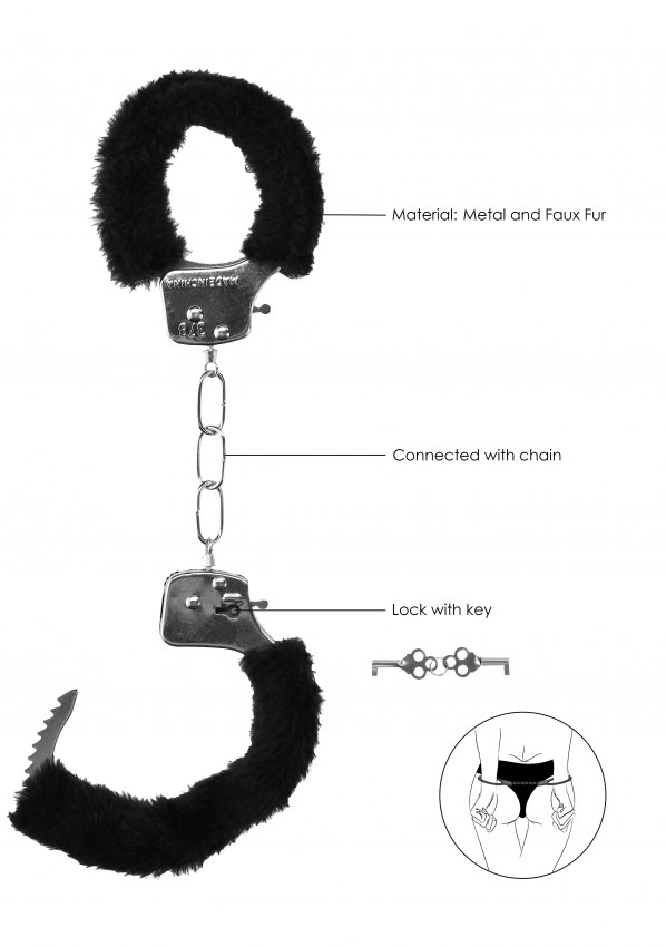 Beginner's Furry Hand Cuffs With Quick-Release Button
