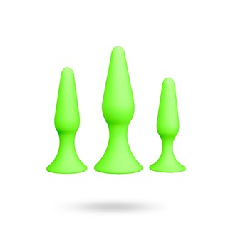 Butt Plug Set - Glow In The Dark - Neon