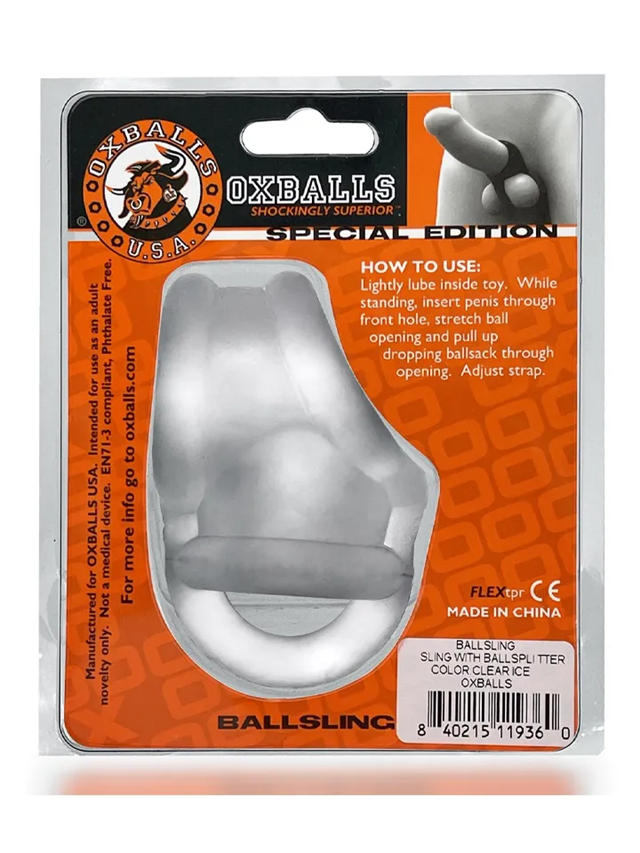Oxballs Ballsling Ball Split Sling Clear Ice