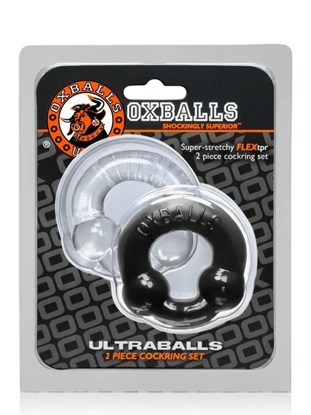 Ultraballs Cock Rings Black & Clear