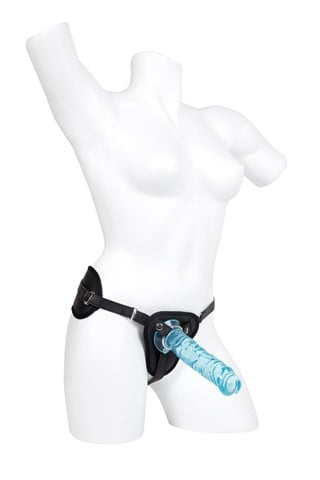 Crystal Pleasures Aqua Blue 18cm Strap-on