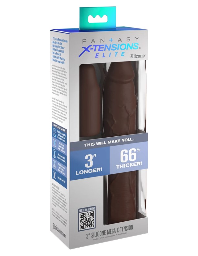 3" Silicone Mega X-tension - BROWN