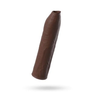 Uncut Silicone Penis Enhancer - Brown