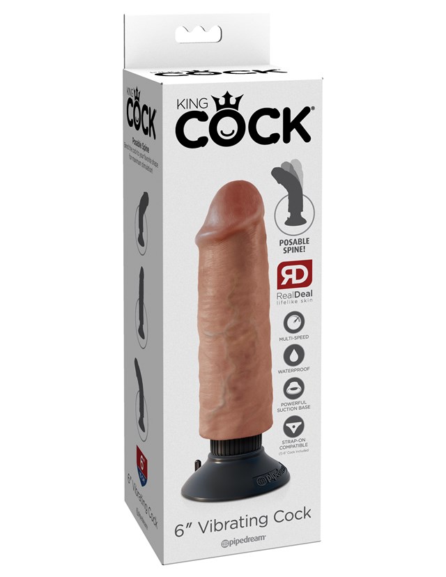Värisevä Dildo 20 cm - Ruskettunut