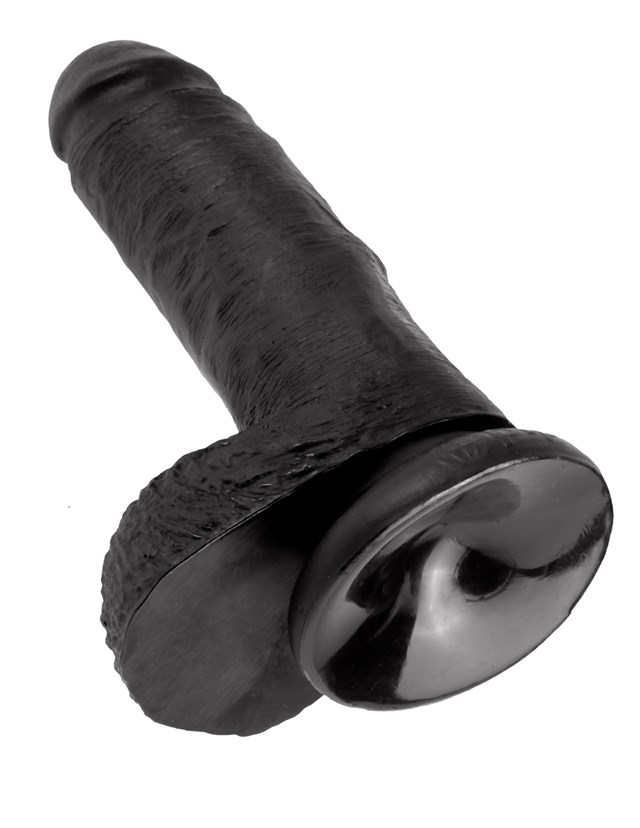 Dildo kiveksillä 18cm - Musta