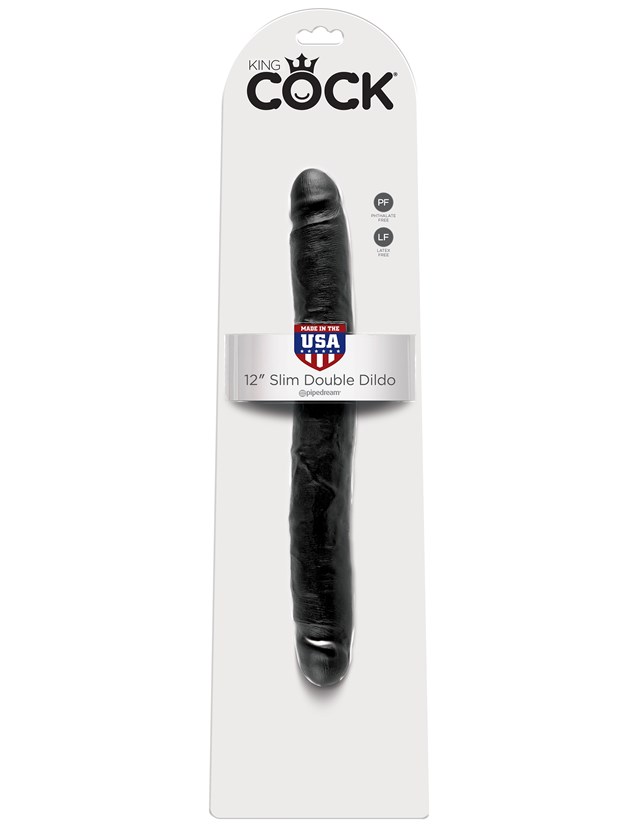 Slim Double Dildo 30cm - Black