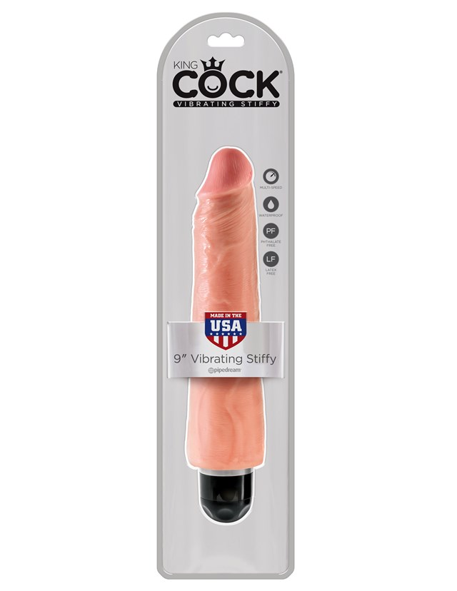 Stiffy 23 cm Värisevä dildo - vaalea