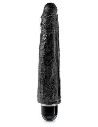 King Cock 23 Cm Stiffy Värisevä Dildo - Musta