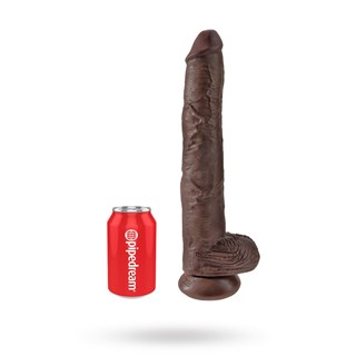 Dildo Kiveksillä 38 Cm - Ruskea