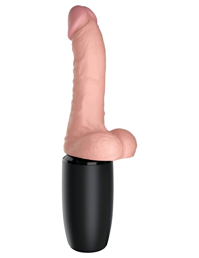 King Cock Plus 16.5cm Työntyvä dildo kiveksillä