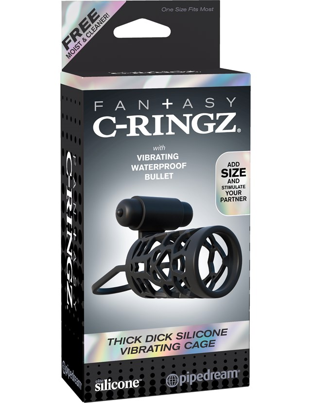 Thick Dick Silicone Vibrating Cage