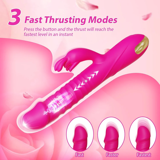 Pink Vibrating & Deep Thrusting Rabbit Vibrator