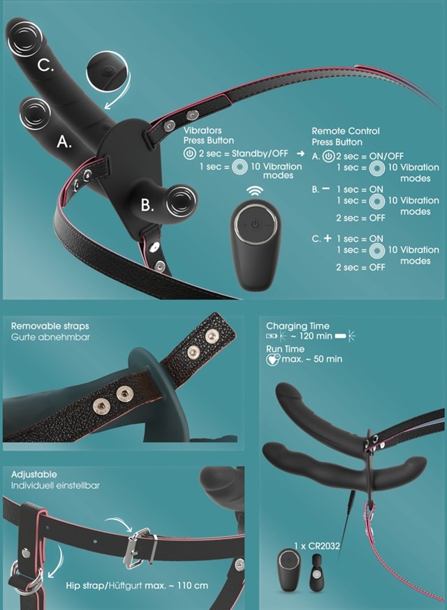 RC Double Outside Strap-on Black