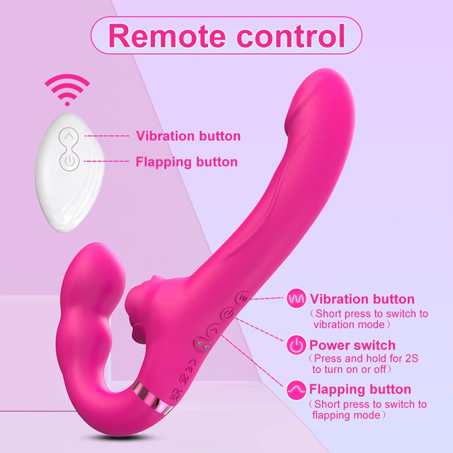 RC Vibrating & Tapping Strapless Strapon