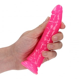 Slim Realistic Dildo With Suction Cup - Glow In The Dark 15,5 Cm