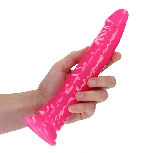 Slim Realistic Dildo with Suction Cup - Glow in the Dark 22,5 cm