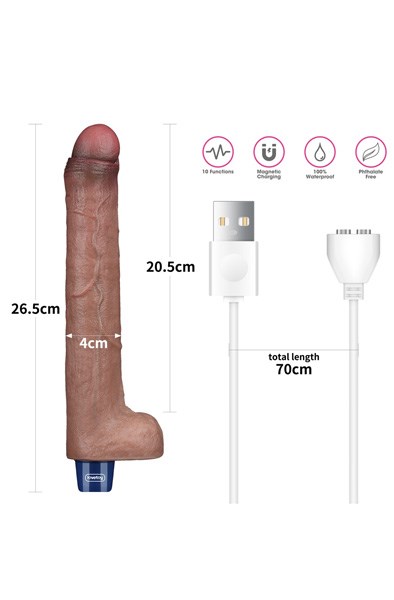 Real Softee Vibrating Dildo Brown 26,5 cm
