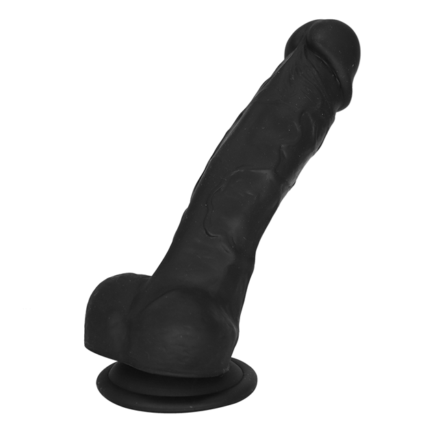 Realistic Dildo with Suction Cup and Balls 18 cm Black