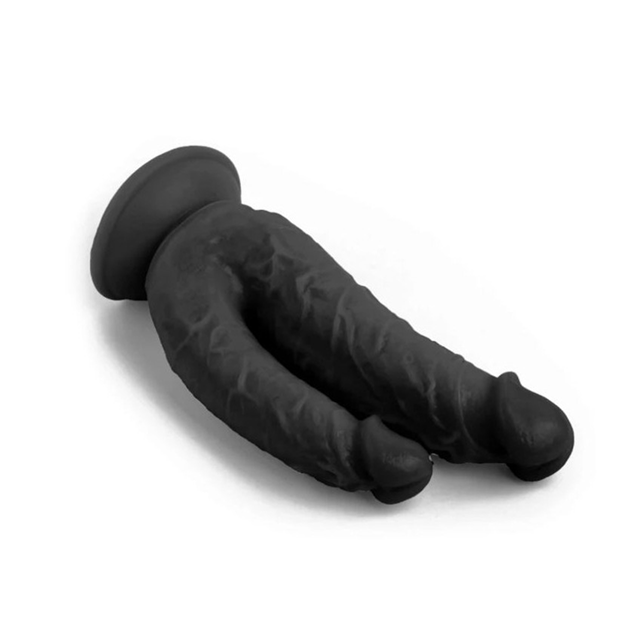 Realistic Penis Double Penetration Black 21 cm