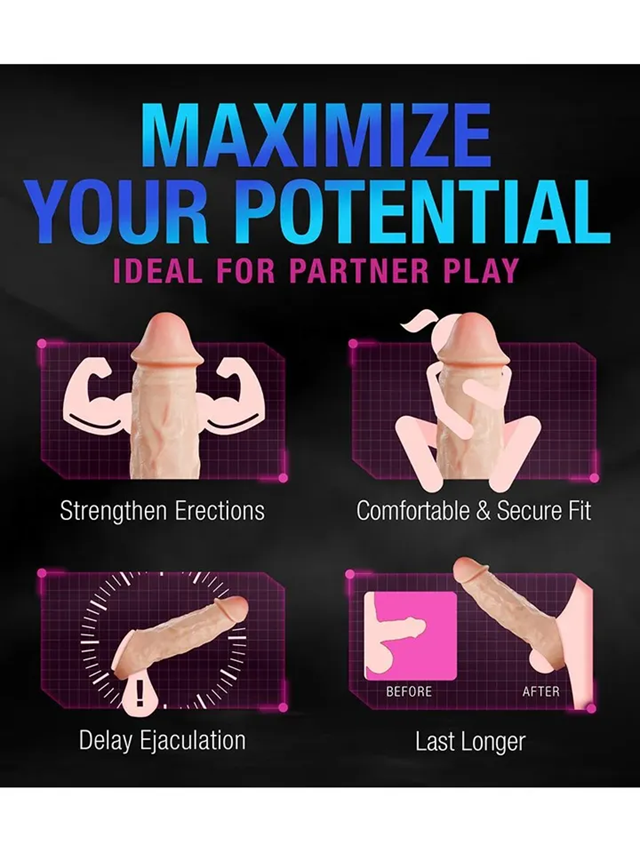 Realistic Penis Extender Sleeve 23,5 cm