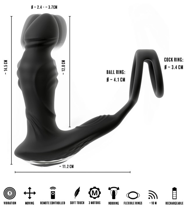 RC Vibrating Prostate Plug with Nodding Function