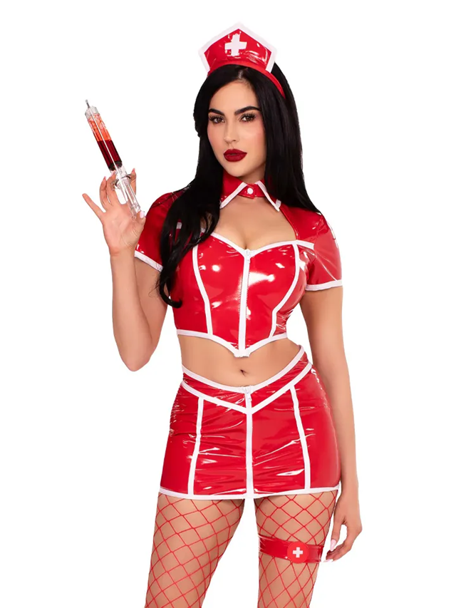 Red Alert Nurse Costume Red