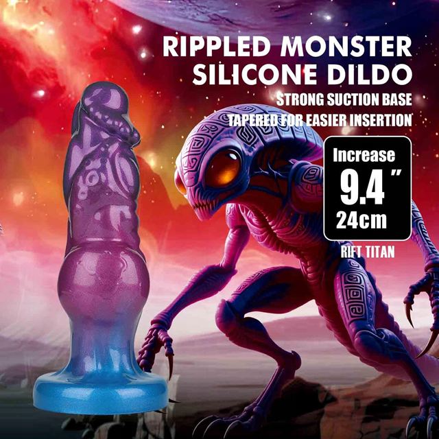 Rift Titan Rippled Monster Silicone Dildo 24 cm