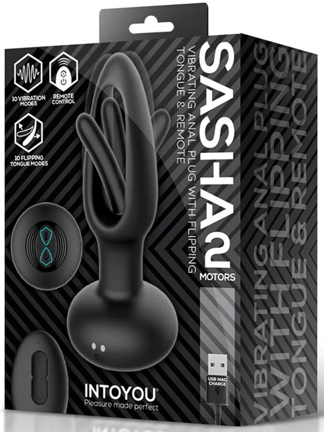 Sasha Vibrating Plug With Flipping Tongue & Remote